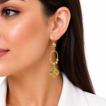 گوشواره آویز زنانه طرح طلا مدل ونکلیف و دوریکا کد TP-ER-031 - تصویر 2