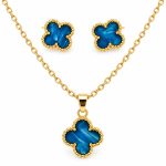 نیم ست تک پلاک ونکلیف آبی زنانه کد VANC-SET-02
