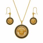 نیم ست ورساچه استیل طلایی مدل مدوسا کد VERSACE-NS-01