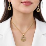 نیم ست تیفانی نگین دار استیل طلاییTIFFANY-NS-01 - تصویر 2