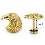 پیرسینگ گوش طلایی طرح سر عقاب نگین‌دار کد EP-006