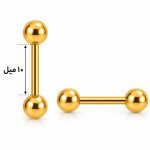 پیرسینگ بیسیک گوش دو سر گوی طلایی استیل کد EP-021